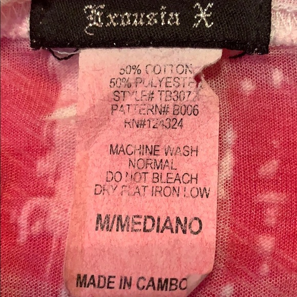 Pink white and blue New York tshirt rhinestones M - Picture 7 of 8